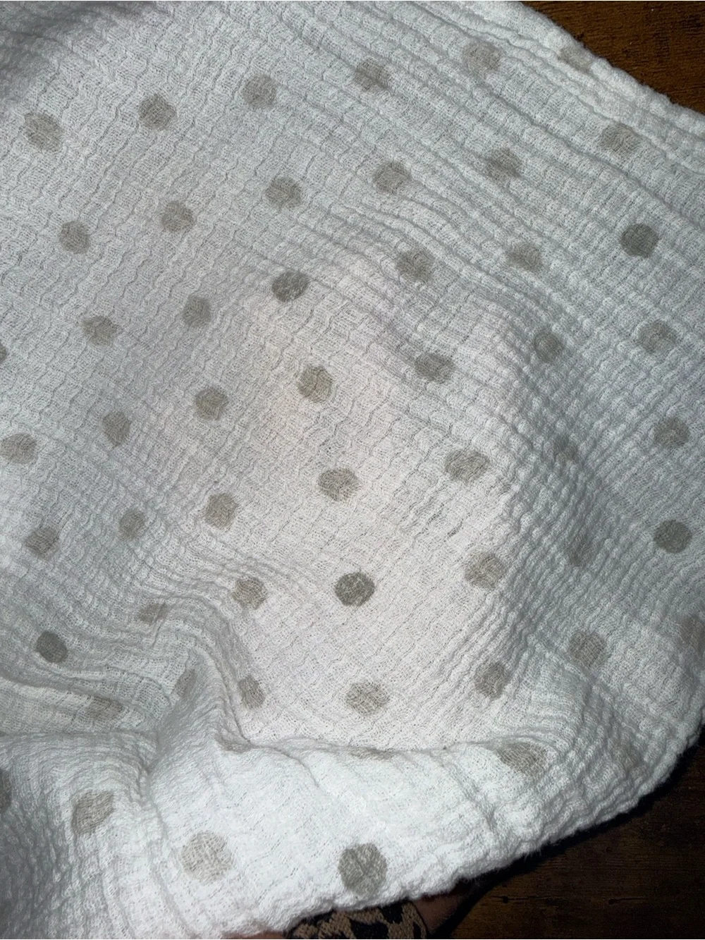 aden + anais White Muslin Swaddle with Gray Star Print
